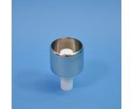 Kerzenteller poliert Zylinder oben mit Zapfen für 4cmØ Nylonkerze unten mit Zapfen für 35mmØ Rohr